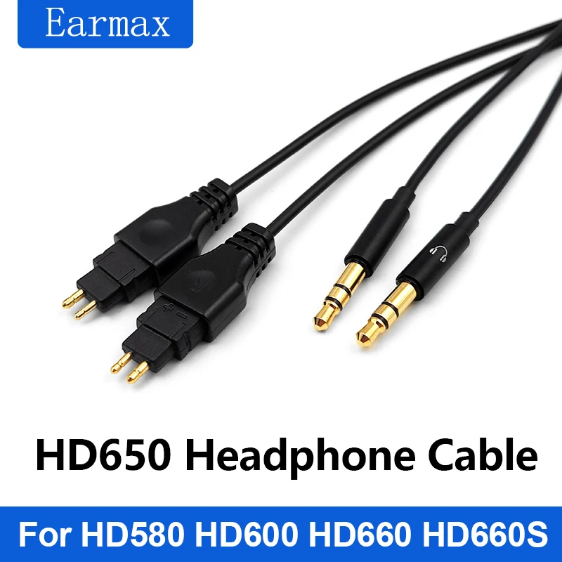 For Senheiser HD650 HD600 HD580 HD660 HD660S Replaceable Headphone Connection PC Laptop Game Video Voice Headphone Cable