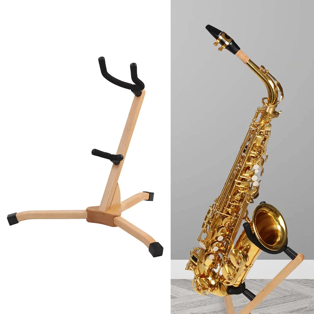 

1pc Saxophone Stand Solid Wood Saxophone Stands Sax Tripod Stand Holder For Alto Tenor Sax Holder With Soft Protective Layer