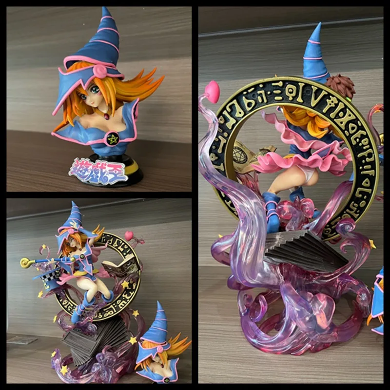 38cm Yu-Gi-Oh! : Dark Magician Girl & Kuriboh Anime Figura Modelo Estátua Coleção Decoração de mesa Ornamento Brinquedos Presentes para fã