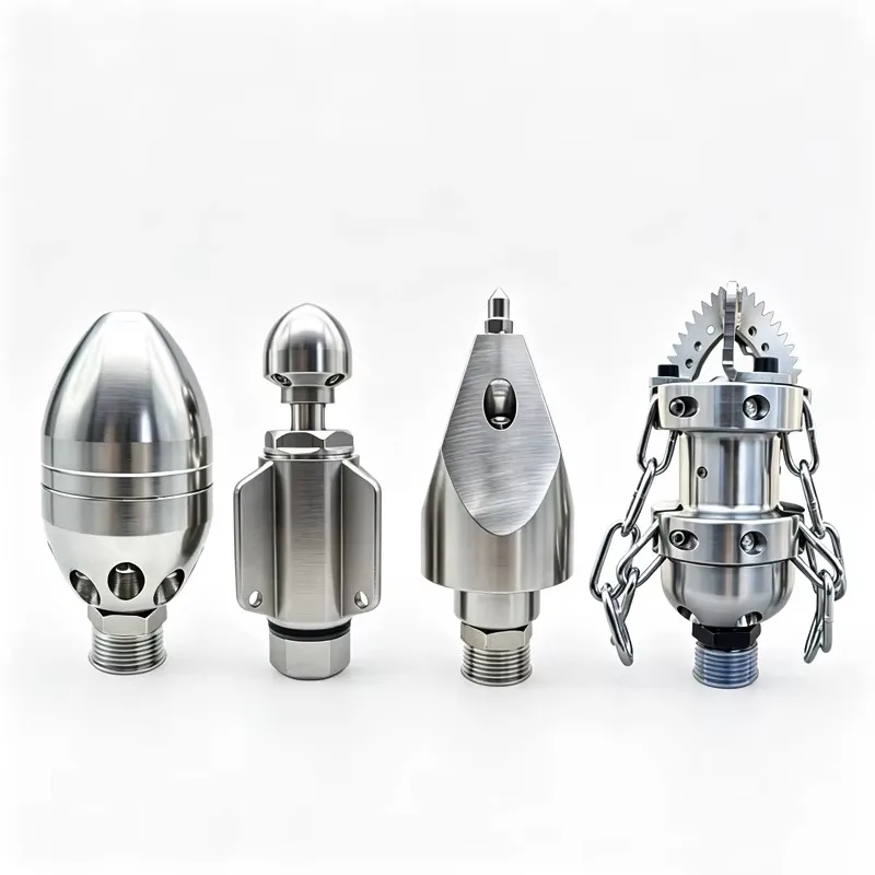 Chemically resistant stainless steel nozzle 150Bar high pressure piping for gutter cleaning