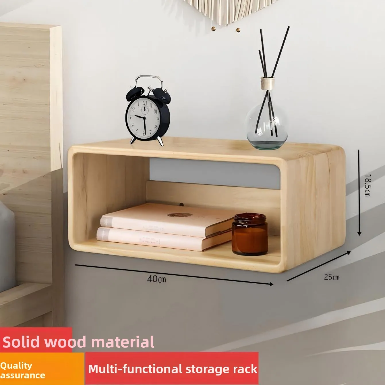 Wall Mounted Shelf Solid Wood Wall Mounted Shelf Floating Storage Rack Modern Simple Wall Organizer For Bedroom Living Room