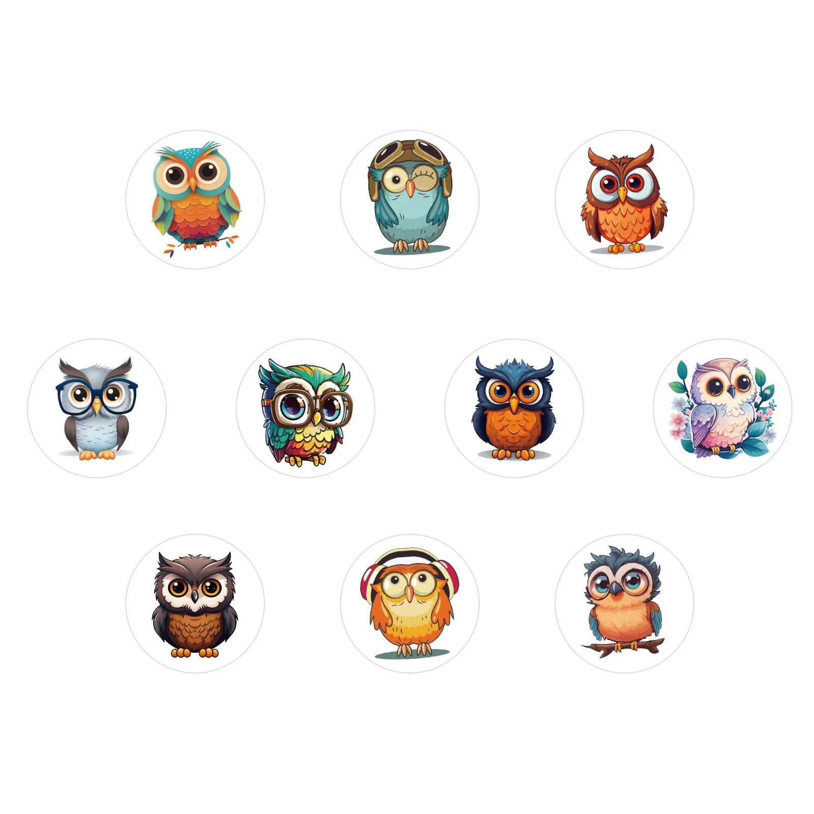 100-500pcs Cute owl Sticker Animals Sticker for Kids Classic Toy Decoration School Teacher Supplies Encouragement Sticker