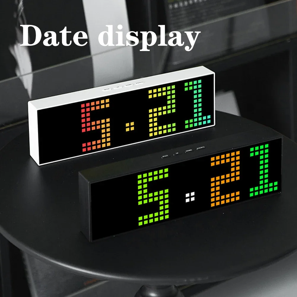Digital Alarm Clock for Bedroom,LED Display Plug Simple Basic RGB Light Digital Clock with Timing Function Date Display,2 Alarms