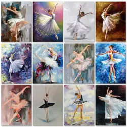 GATYZTORY 5d pittura diamante Ballerina diamante pieno mosaico ragazza strass immagini decorazione della casa fatta a mano