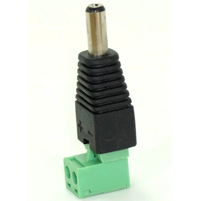 20pcs/lot CCTV Surveillance BNC Accessories DC Power Plug BNC Connector DC Male Elbow Adapter For CCTV IP Camera Power Supply