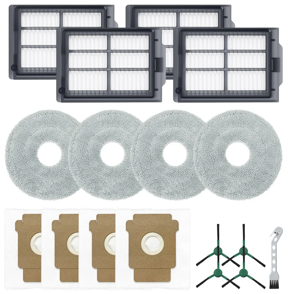 

Comprehensive Cleaning Accessories for Roomba Plus 405 For Combo Vacuum 4 Filters 4 Mop Cloths 4 Dust Bags and 4 Side Brushes