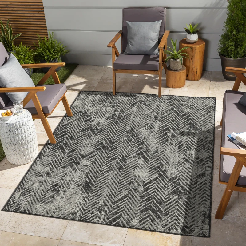 

Sunshine GC_HAR2011 Anthracite 7 ft. 10 in. x 10 ft. 3 in. Indoor/Outdoor Area Rug