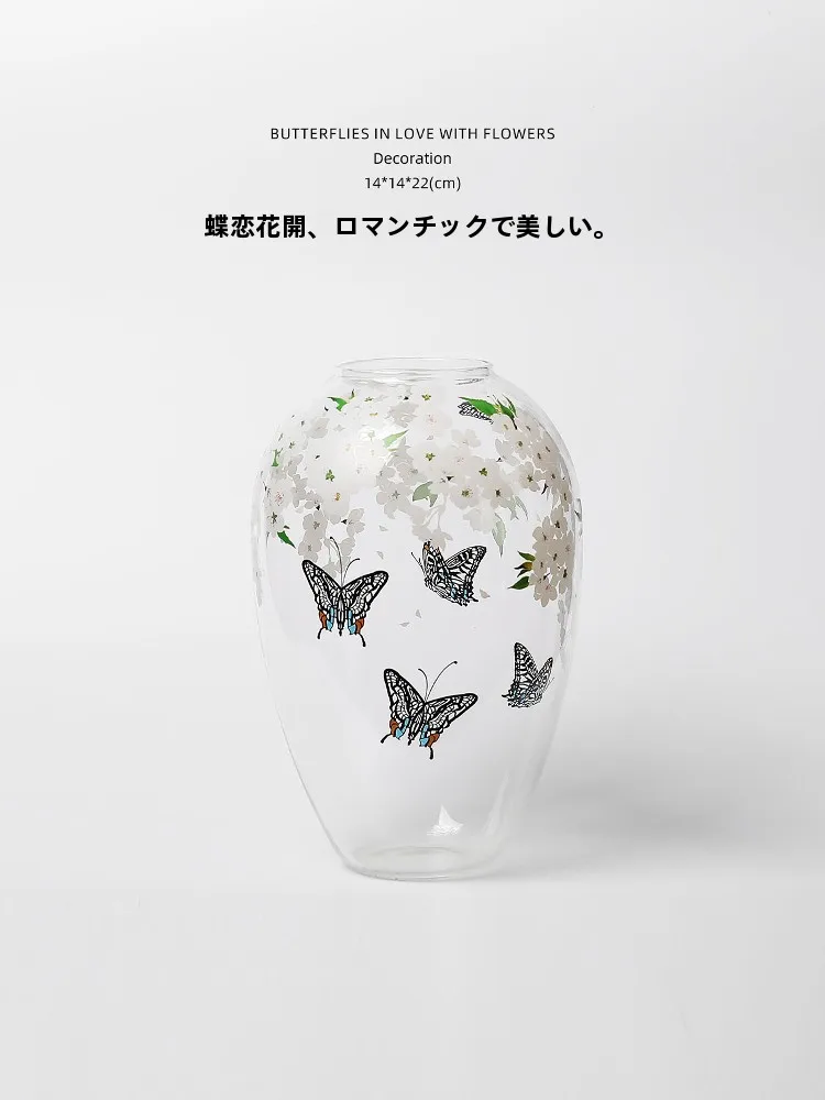 

Home Decor in Flower Spring Rain Glass Vase Creative Geometric Design Living Room Tabletop Decoration