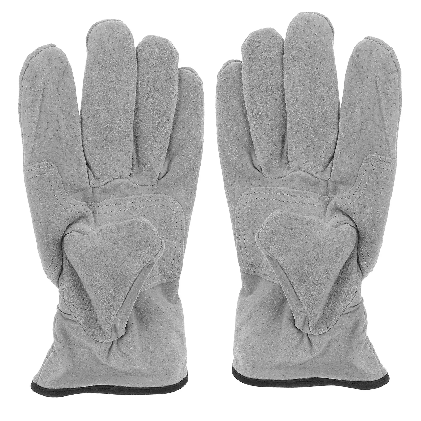 

Пара коротких сварочных перчаток с усиленной ладонью, гибким дизайном, теплоизоляцией и улучшенным захватом для сварки, работы с горячим, барбекю, садоводства, ремонта