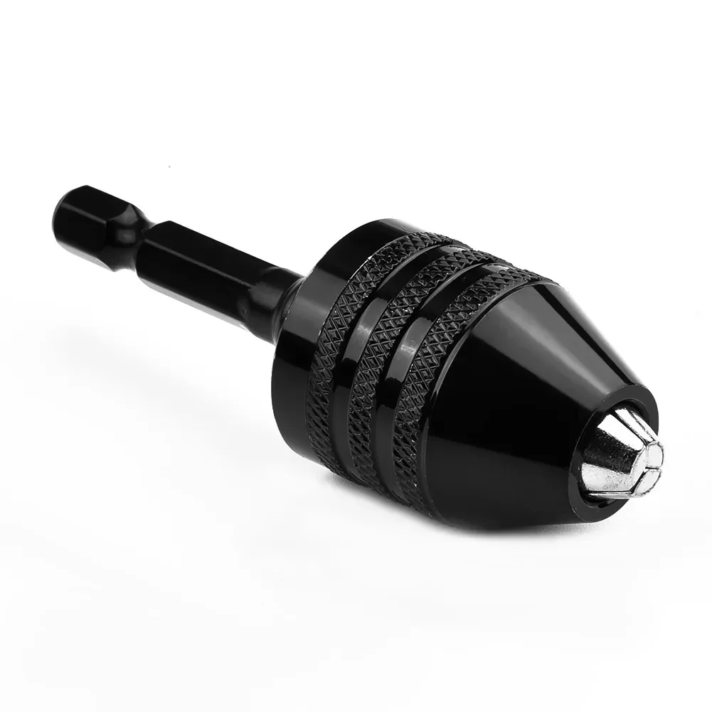 1/4in Chuck Keyless Drill Bit Hex Shank Adapter Converter Chuck Conversion For Self-Tighten Electric Drill Driver Aluminum Alloy