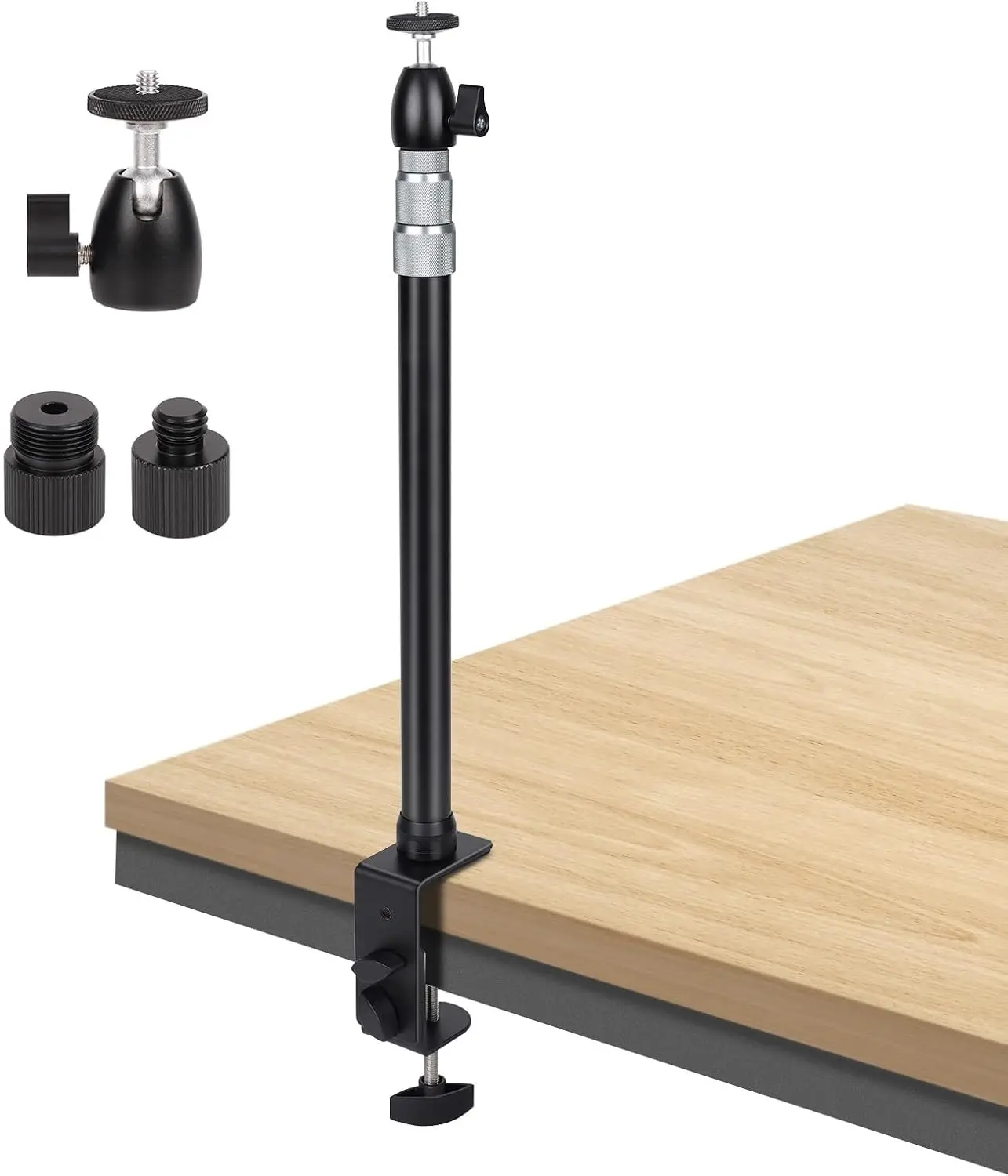 

Camera Desk Mount Heavy Duty Aluminum Alloy with 360° Ball Head - Adjustable 15.7-35.4 Inch Table Clamp for DSLR, Webca