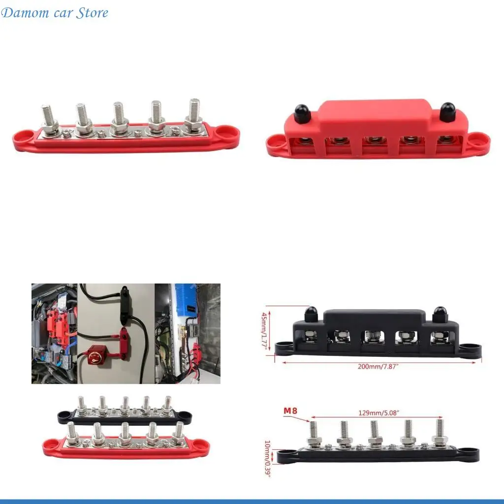 

Клеммная клемма распределения питания A2UC с крышкой с 5 Post (1/4 5/16", 3/8 Терминальные винты, батарея шина 300A