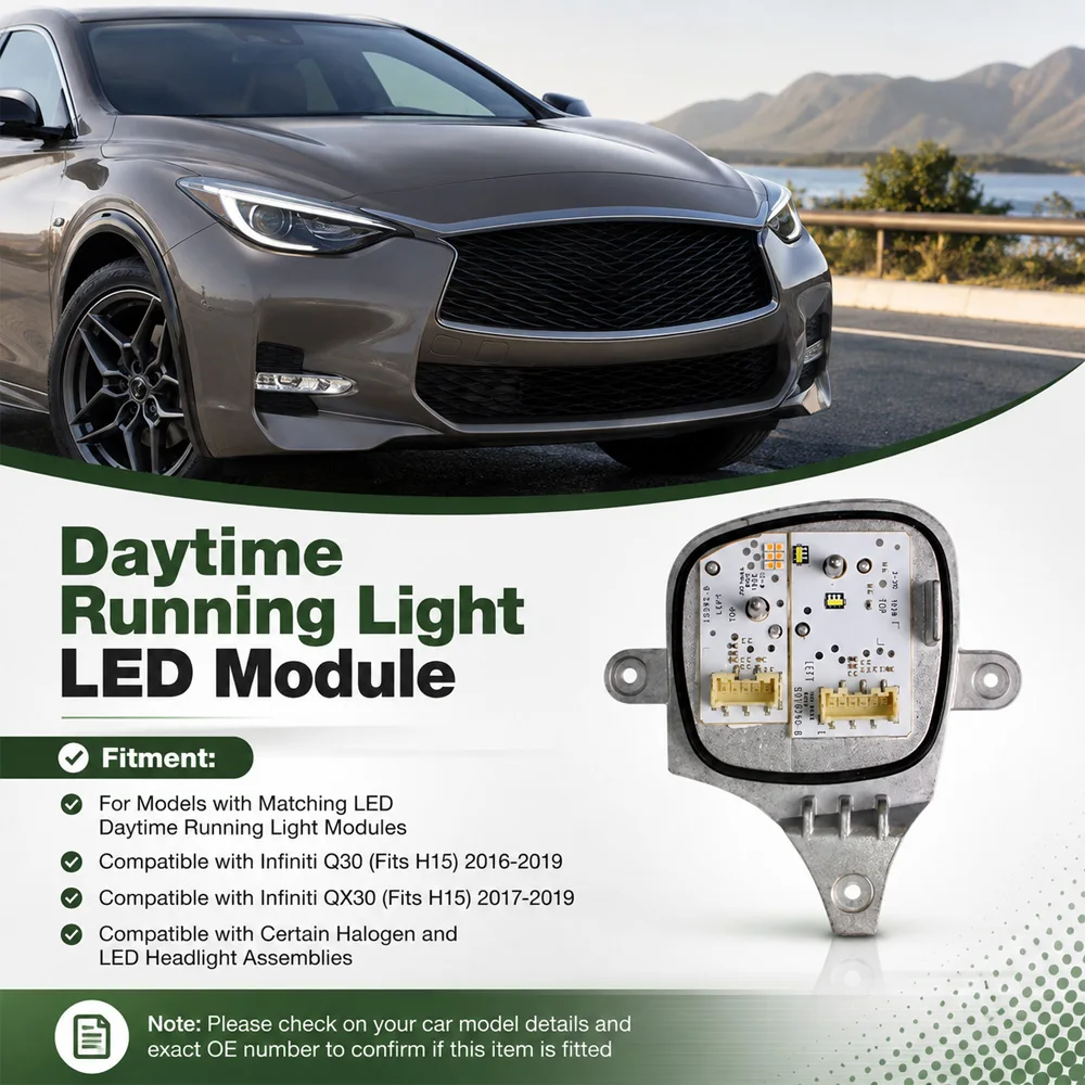 1 Pcs For Infiniti Q30 QX30 H15 2017 2018 2019 LED Daytime Running Light Control Module B010390-B B010391-B MDE911805AHL