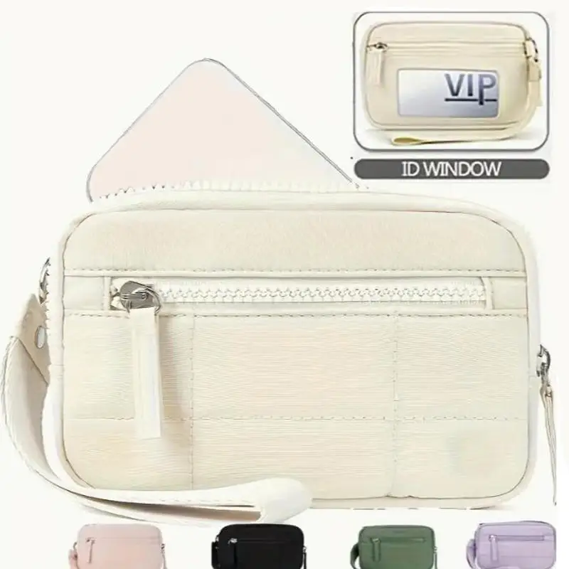 

1Pcs Puffer Wristlet Wallets for Women Nylon Quilted Wallet with Zipper Purse for Travel Credit Card Holder Phone Organizer