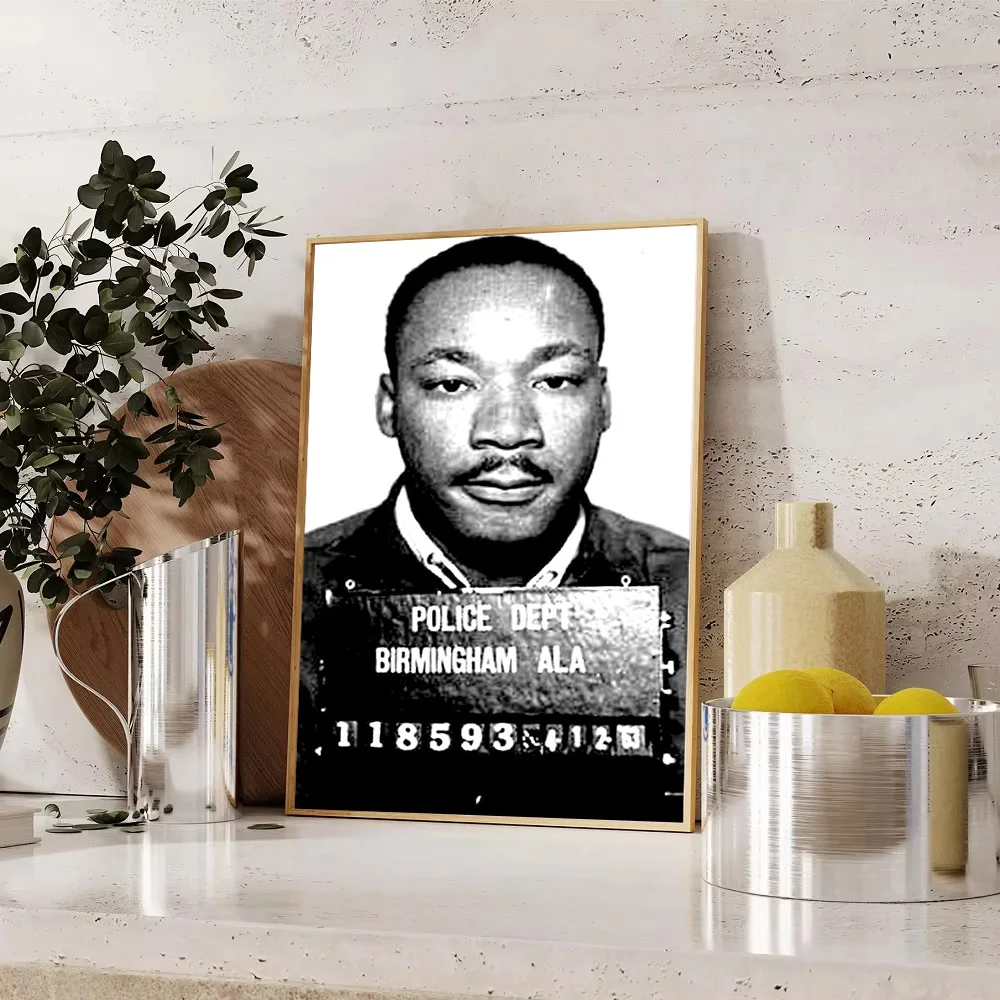 Vintage Martin Luther King Jr. Mugshot lienzo arte de pared historia negra derechos civiles icono retrato decoración del hogar regalo