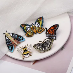 5pcs Cute Exquisite Butterfly Enamel Brooch Creative Individual Animal Lapel Pin Badge Backpack Clothing Hat Accessories