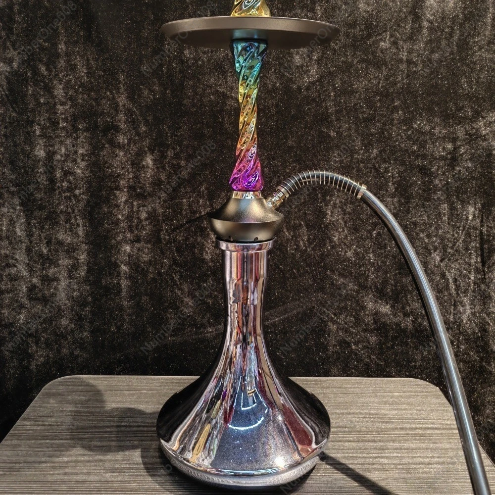 Colorful Twisted Design Shisha Hookah, Large Braided Arabic Water Pipe