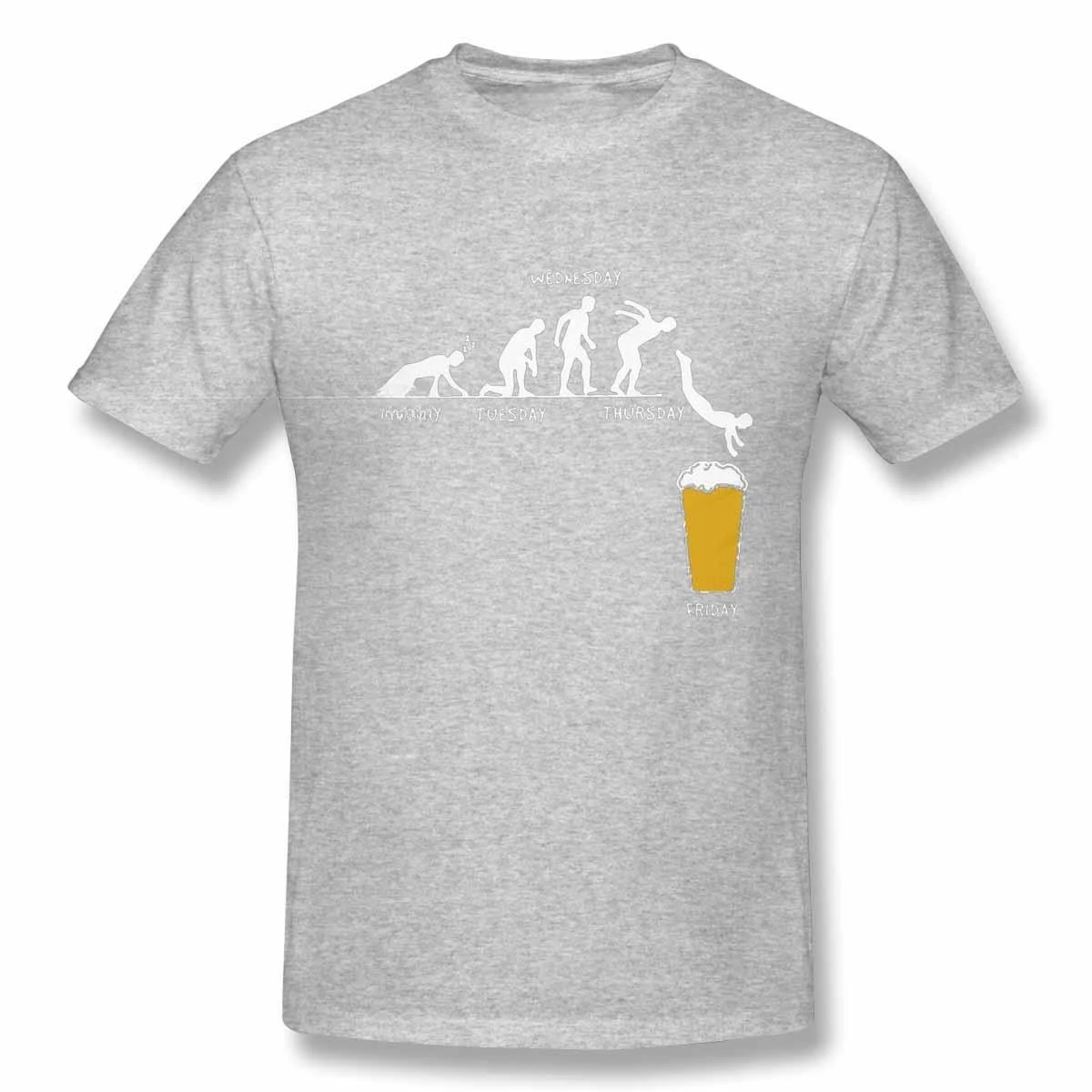 heavyweight Informal Week  Beer Alcohol Drunk Wine Men/Cotton Summer T-shirt Short Sleeve Graphics Brands Tee Top Gift