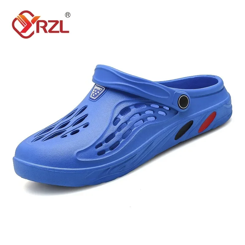 YRZL Summer Men Sandals Light EVA Casual Shoes Hole Shoes Clogs Lovers Home Garden Outdoor Male Big Size 45 Beach Flat Slippers