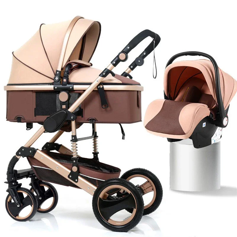 Kinderwagen Baby 3-in-1 leichter Kinderwagen mit hoher Landschaft, tragbarer Kinderwagen für Neugeborene, Wiege