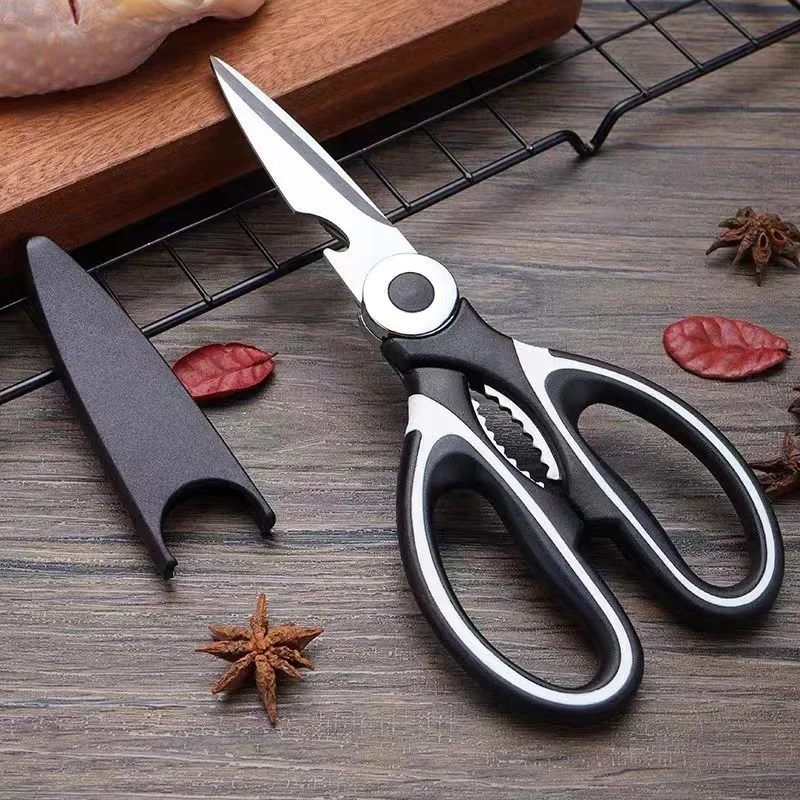 

1PCS Stainless Steel Scissors,Multipurpose Sharp Food Scissors for Chicken Fish Meat and Nuts,Home Bottle Opener Kitchen Tools