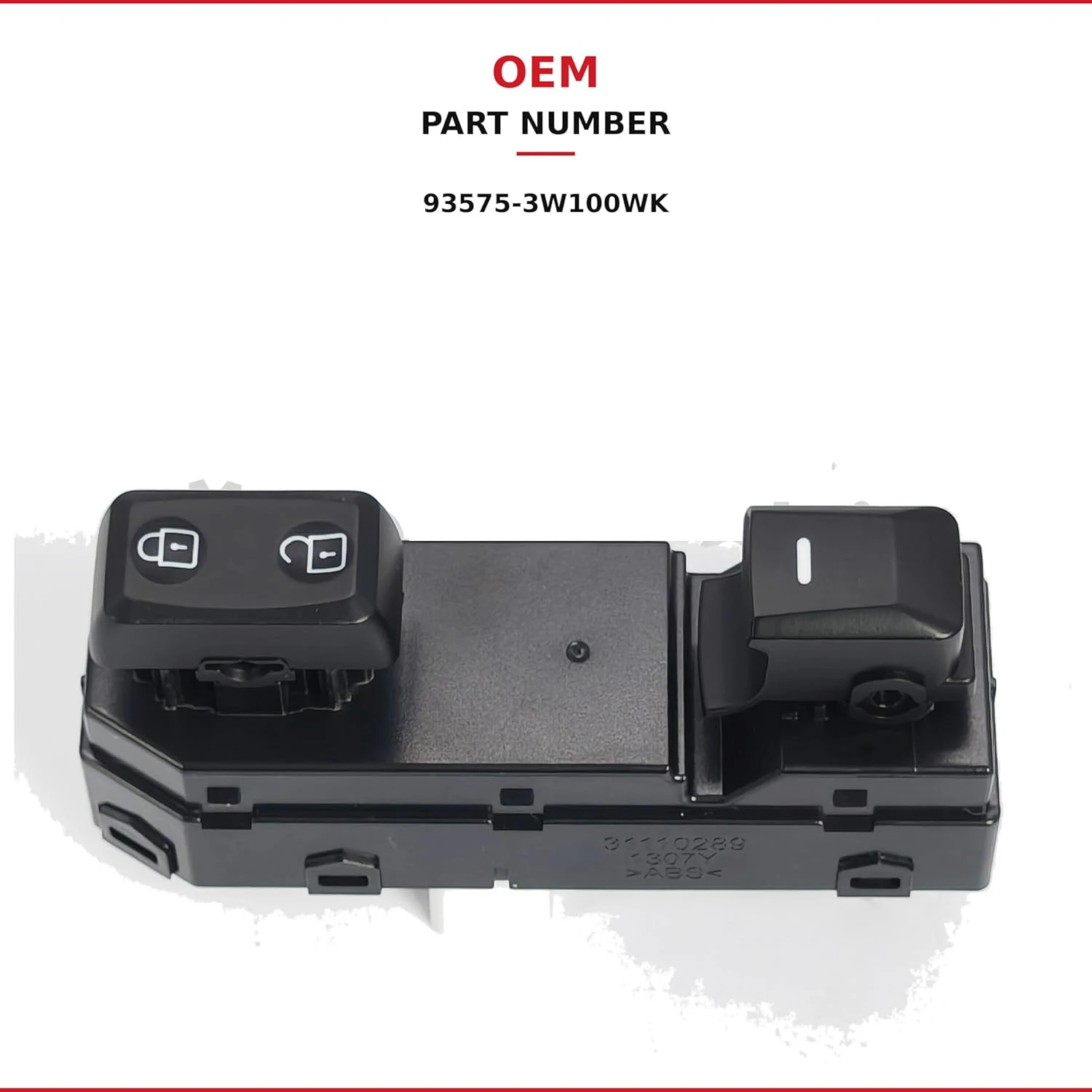 Window Switch Fits Kia Sportage 2011-2016 Right Passenger Side Direct Replacement Electric Control Button 93575-3W100 935753W100