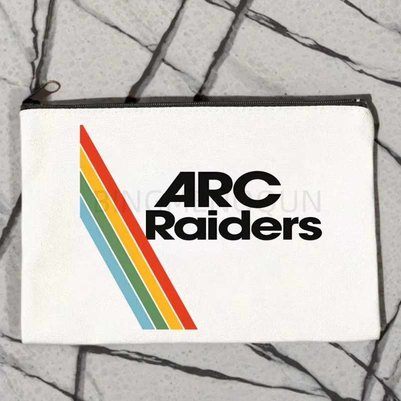 arc raiders Women Canvas Cosmetic Bag Organizer Print Women Zipper Sundries Storage Makeup Bags Pouch Supplies Pencil Case
