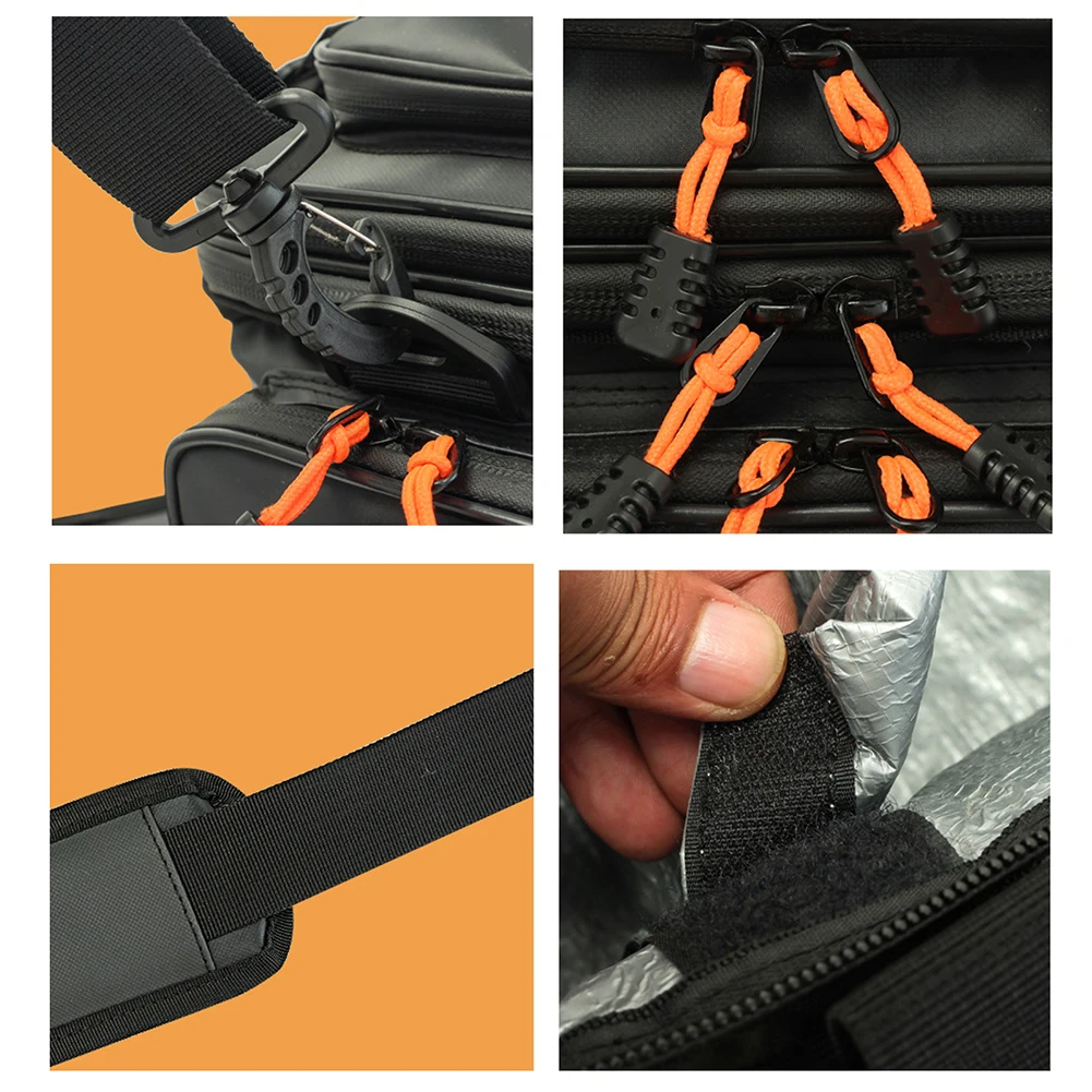 Angeltaschen, Angelgeräte-Boxen mit großem Fassungsvermögen, Umhängetasche mit mehreren Taschen, kratzfest, verschleißfest, für Outdoor-Wanderungen – Detail 9