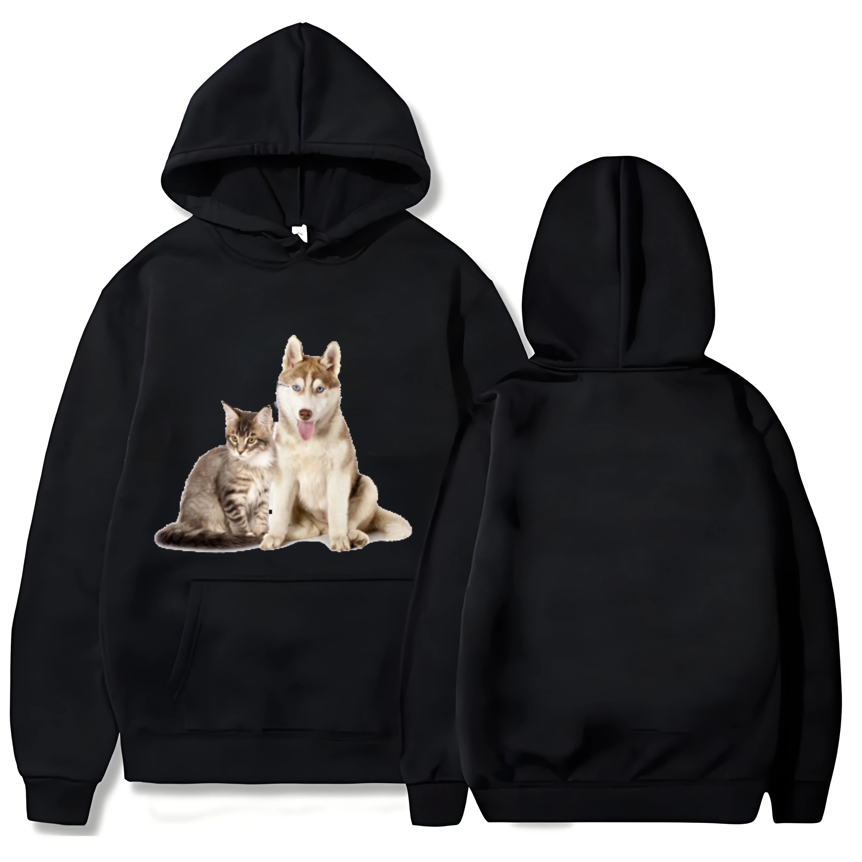 

2025 Модный бренд Y2k 330G, сверхпрочная толстовка с капюшоном и настоящим собачьим принтом для мужчин и женщин на Хэллоуин