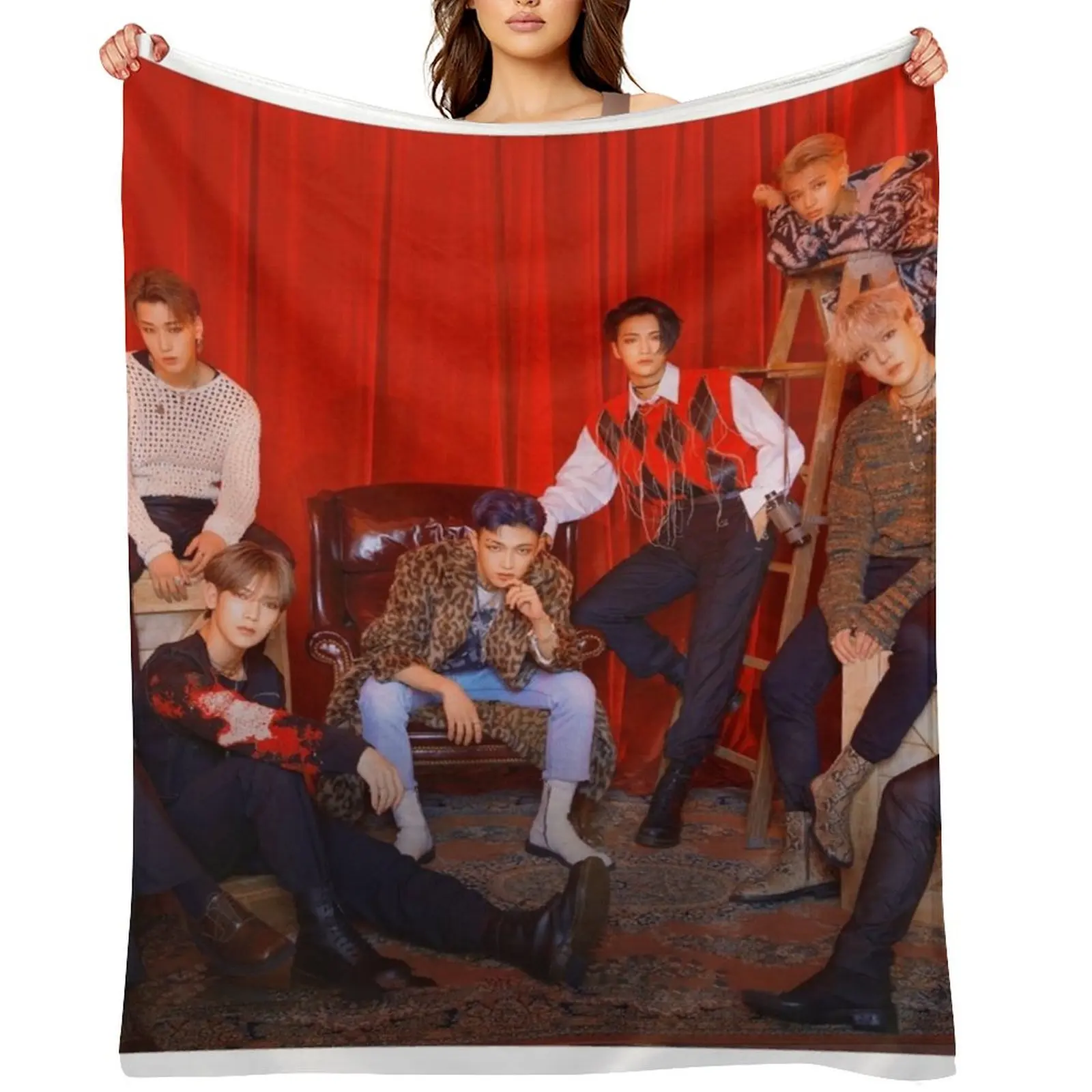 ATEEZ WONDERLAND Throw Blanket Beautifuls Sofa Throw Heavy Decorative Sofa Blankets