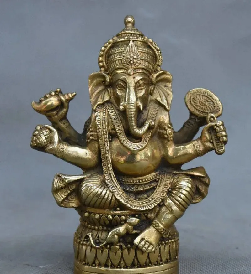Ganesh Lord God Elephant Buddha Statue Tibetan Buddhism Brass Ganesha Ganapati