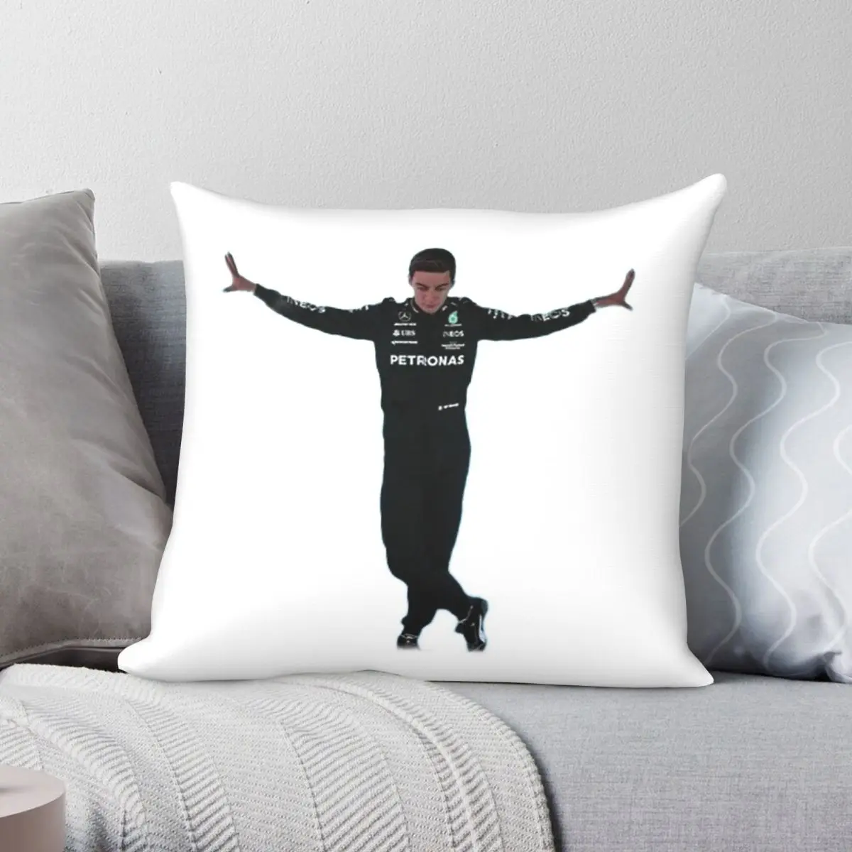 George Russell Pose Square Pillowcase Polyester Linen Velvet Pattern Zip Decor Pillow Case Bed Wholesale 45x45