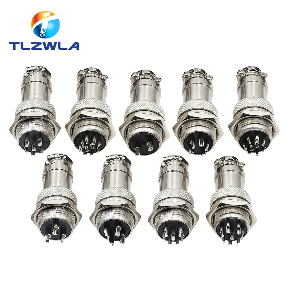 Connector GX16 Small Metal Aviation Socket 2/3/4/5/6/7/8Pin Electric Cable Terminal Fixed Type And Butt Mobile Type Female&male