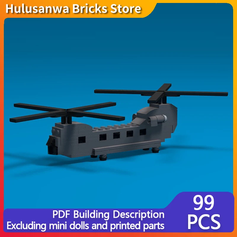 

Micro Chinook Military Helicopter Model MOC Building Bricks War Equipment Modular Technology Gifts Holiday Assemble Children Toy