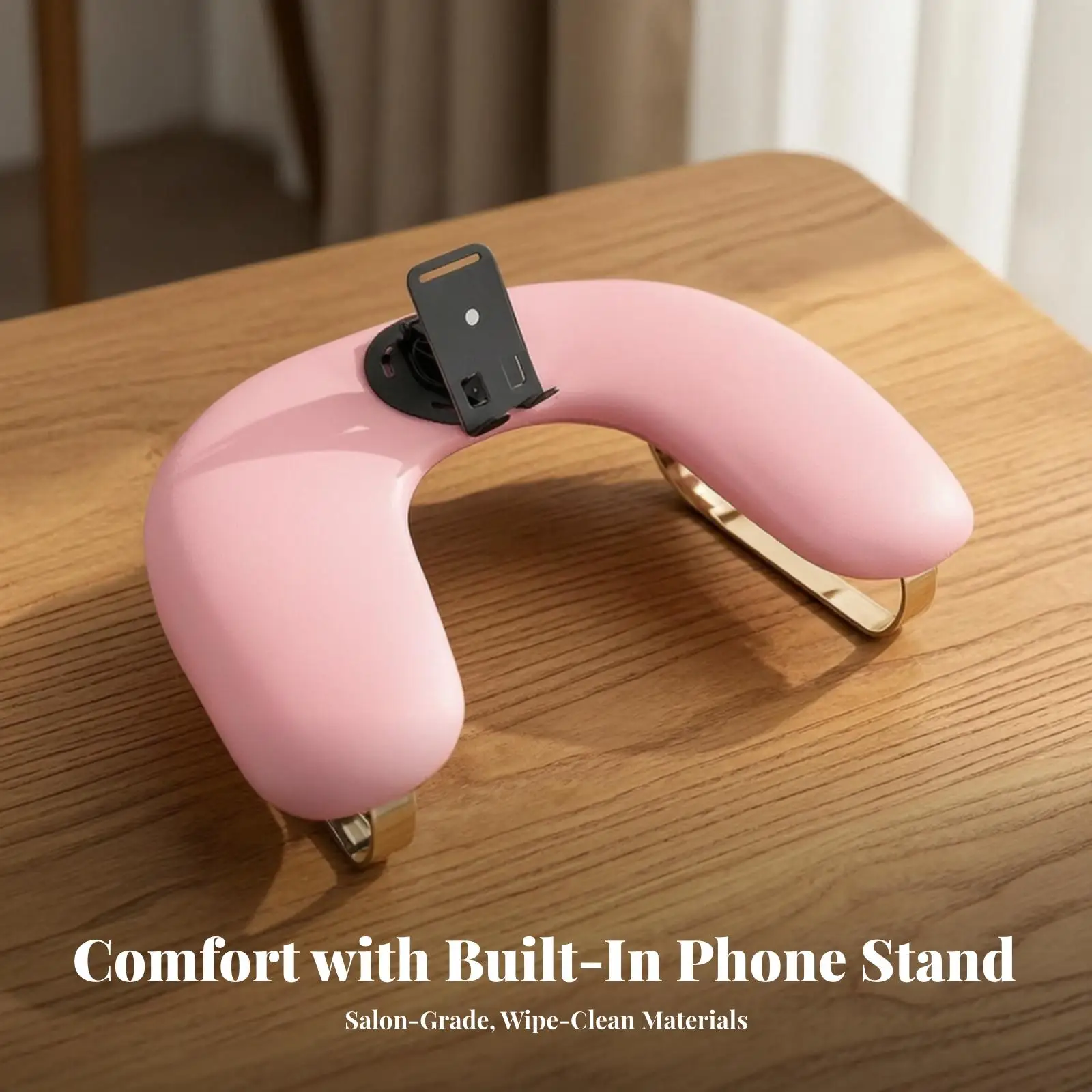 Adjustable Manicure Armrest Chair with Phone Mount for Nail Designs and Salon Nail Art Station 3