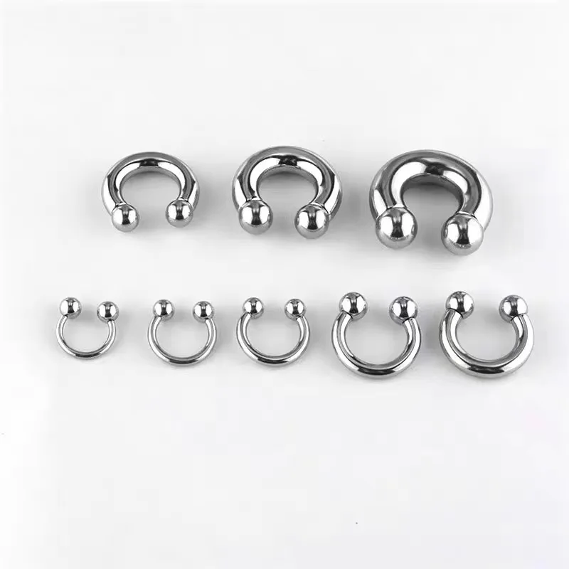 1PC Internally Threaded Circular Barbells Horseshoe Nose Ring Stainelss Steel Cone  Piercing Barbell  Nose Ear Expander