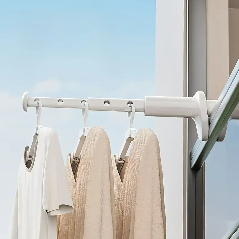 1pc Thickened Extended Folding Hanger Portable for Business Travel Outdoor Telescopic Clothes Drying Rack Easy to Install