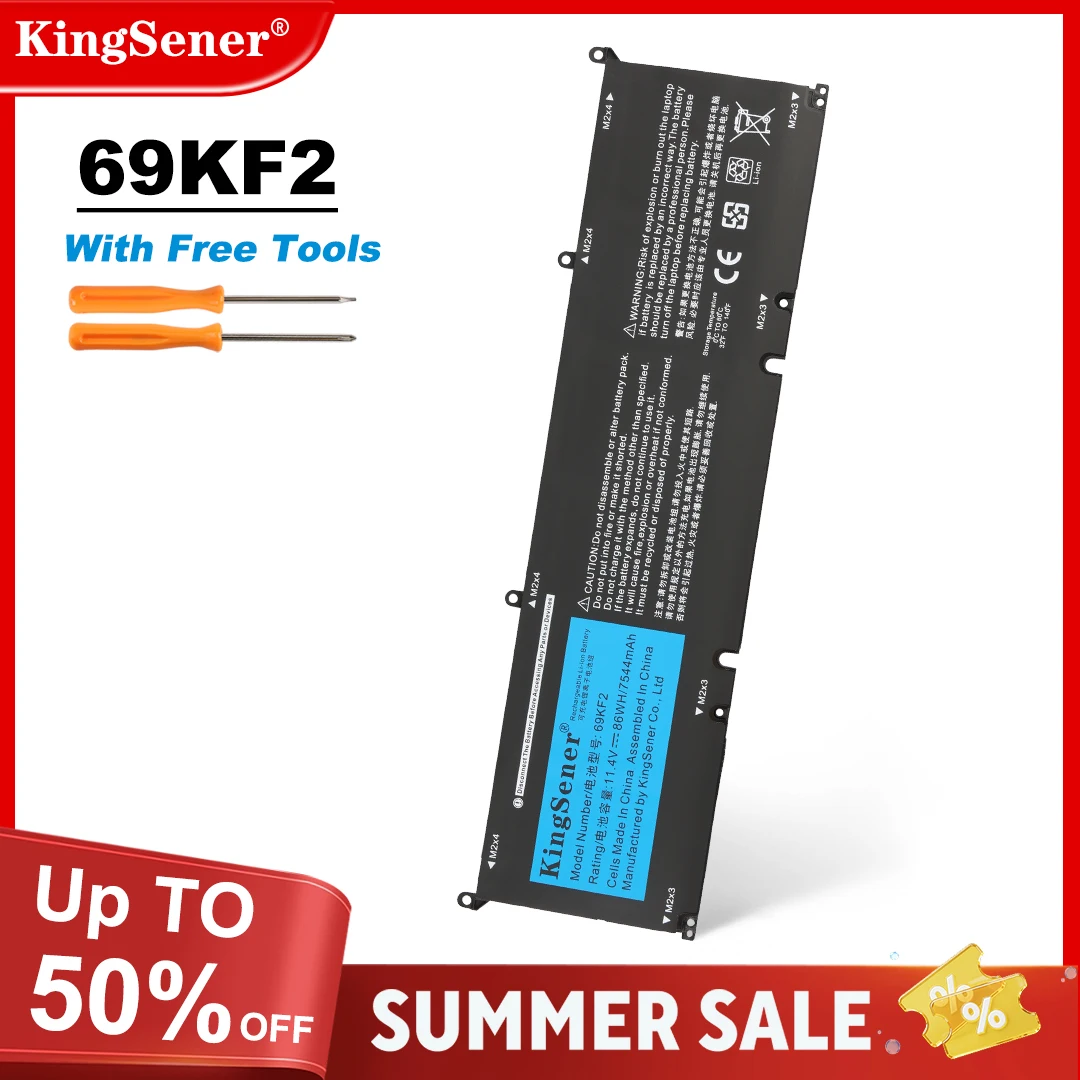 Batterie 69KF2 86WH pour DELL XPS 15 9500 9510 9520 9530 précision 5550 5560 G15 5511 5520 5515 5521 G7 15 7500 P91F P87F