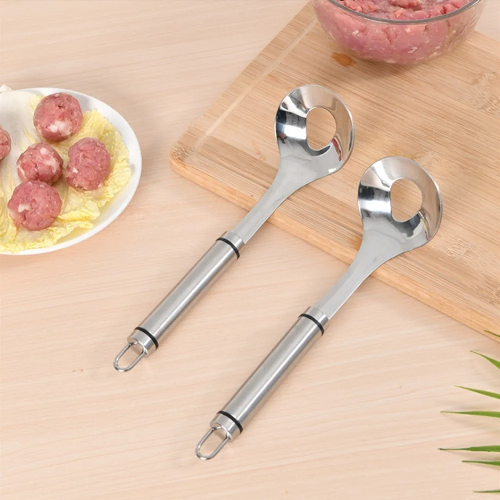 Rustless Steel Meatball Maker Ergonomic Handle Non-Stick Meatball Spoon Hanging Hole 9.4 Inch Length Meat Ball Scoop Kitchen