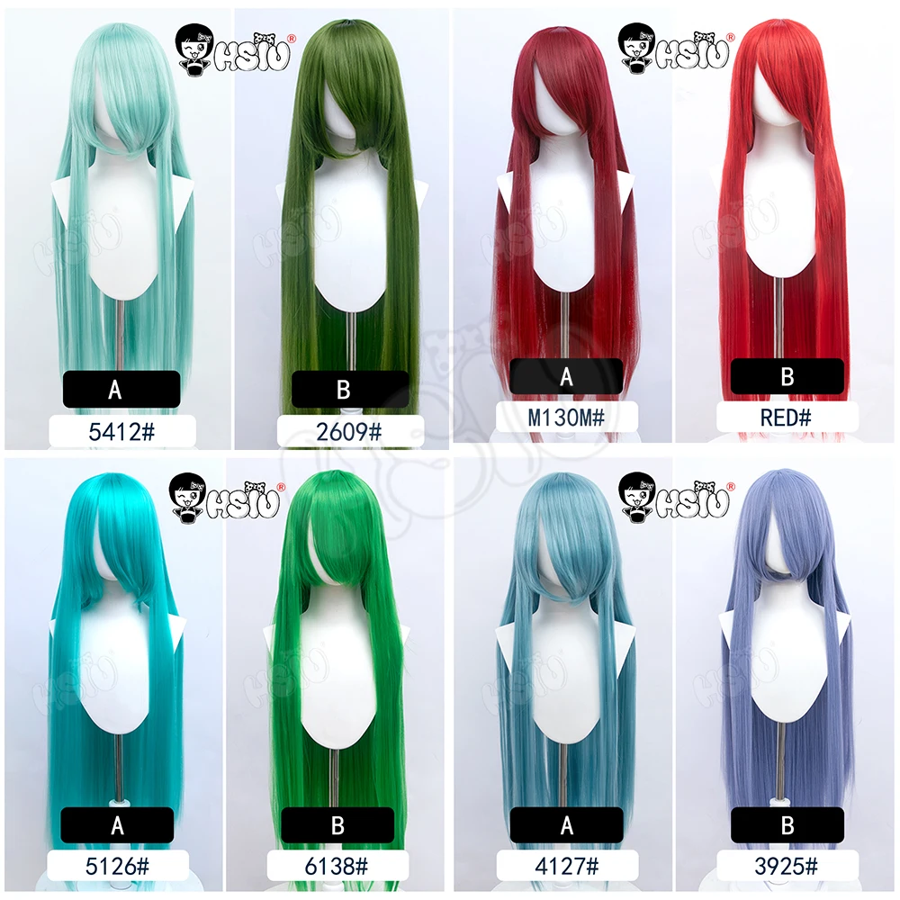 Special offer Cosplay Wig Long 44 color 100cm Wig HSIU Heat Resistant Synthetic Hair Anime Party wig Colourful+brand wig cap