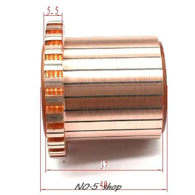 5pcs 11.34x35.6(46)x40mm Copper Bars Electric Motor Commutator
