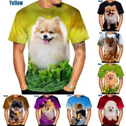 Fashion New Women Clothing Cute and Funny Dog Pomeranian 3D Print T-shirt Personalized Harajuku Street Unisex Oversized T Shirt