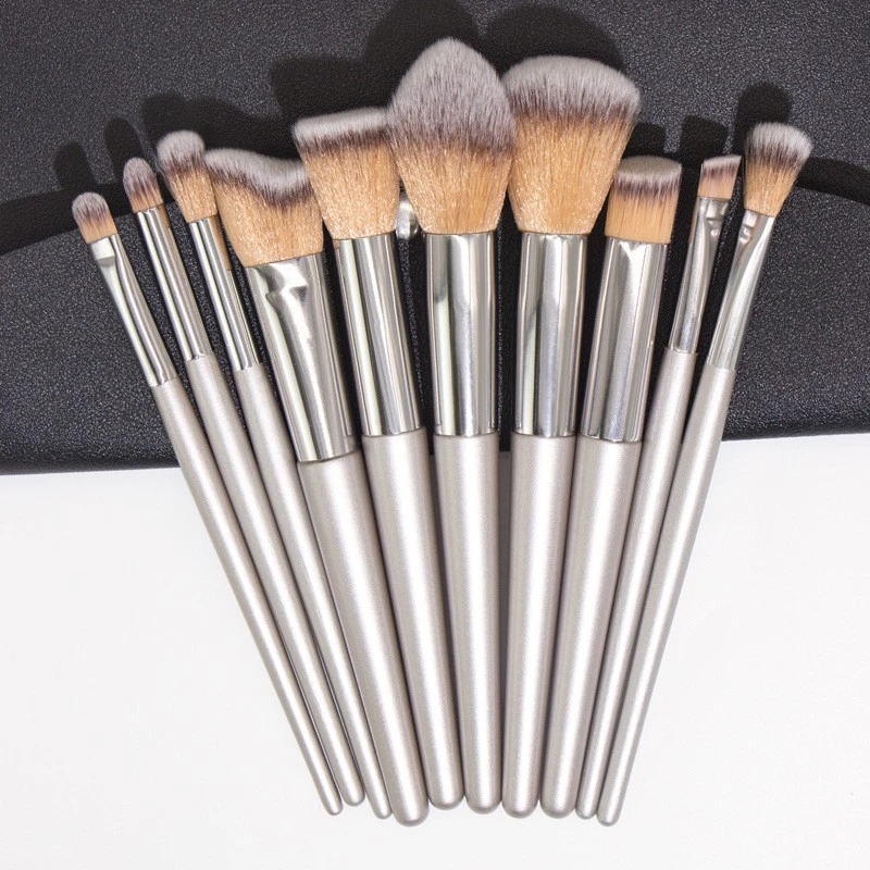 10 14 Pcs/set Soft skin-friendly texture metal ferrule brilliant space grey comfortable and easy to hold makeup brush set