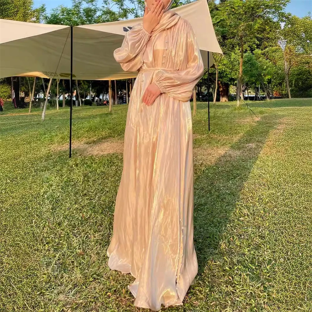 Abbigliamento musulmano da donna, abito in garza fluente, vestaglia, vestaglia elegante mediorientale