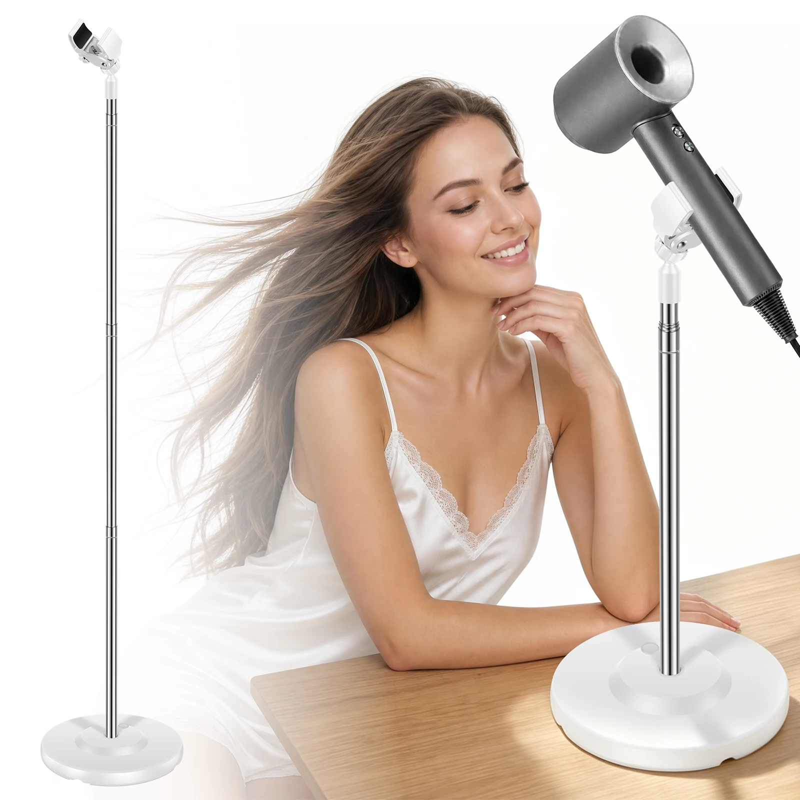 Hair Dryer Stand Hands Free Floor - Напольная подставка для фена с регулируемой