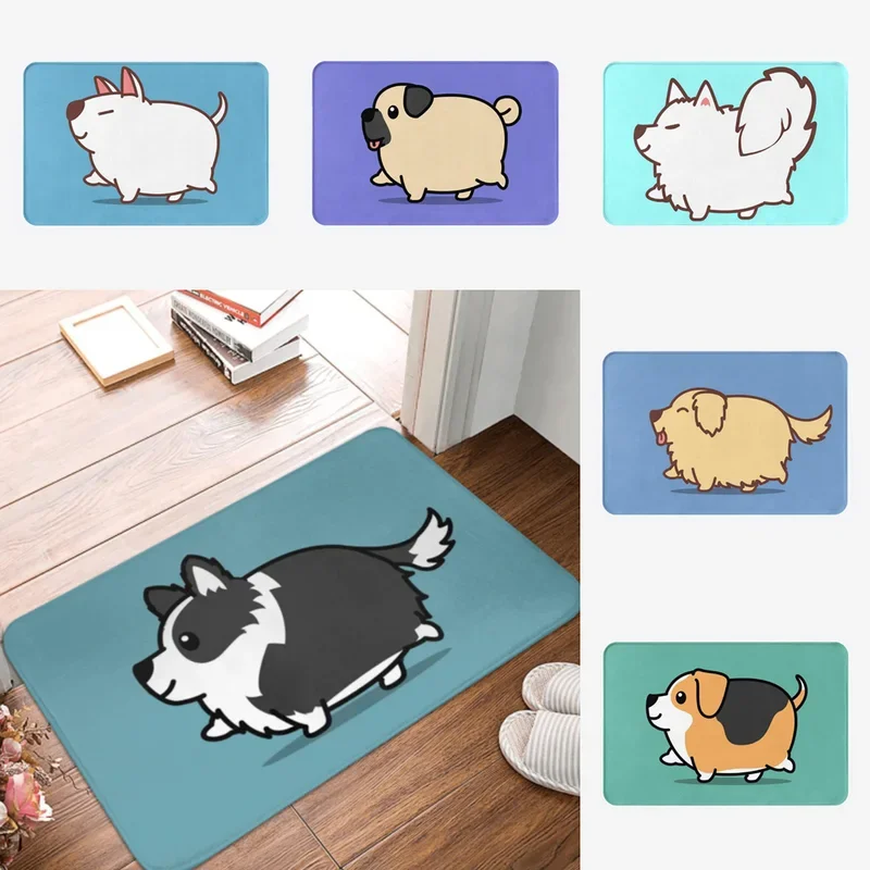 Cute Border Collie Doormat Back Carpet Mat Footpad Polyester Anti-slip Cushion Entrance Kitchen Bedroom Balcony Toilet