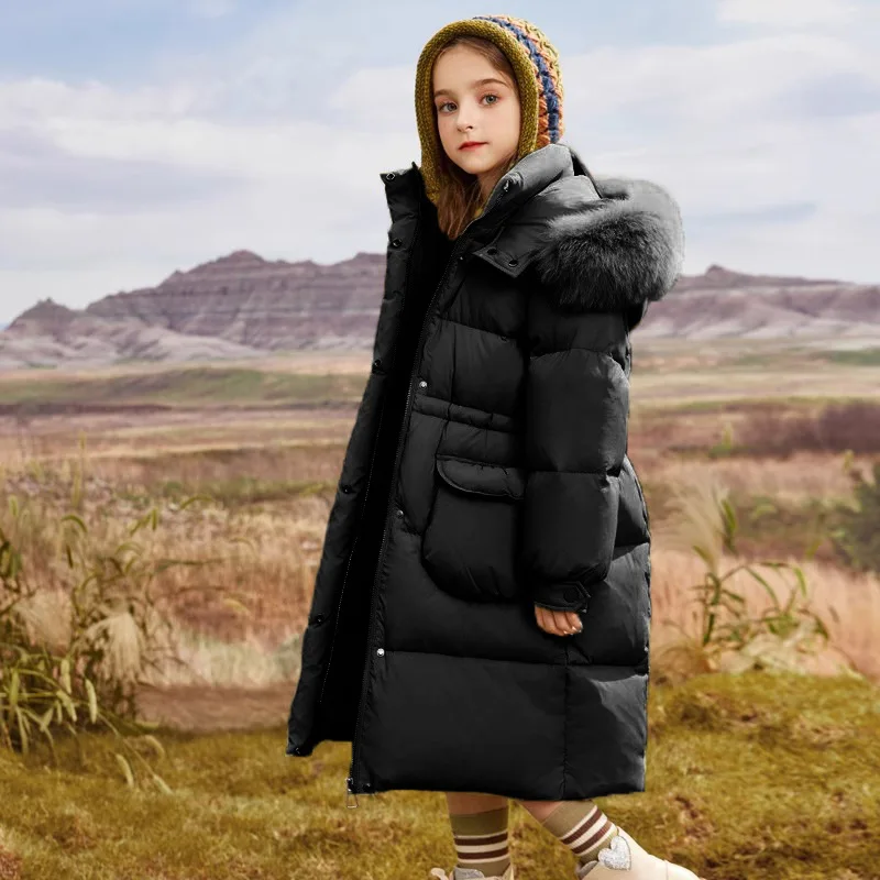 Children Girl Winter Jacket Kids Girls Coat Fashion Warm Hooded Clothes Jacket Outerwear Clothing 4-15 Years Teenage Kids Parkas