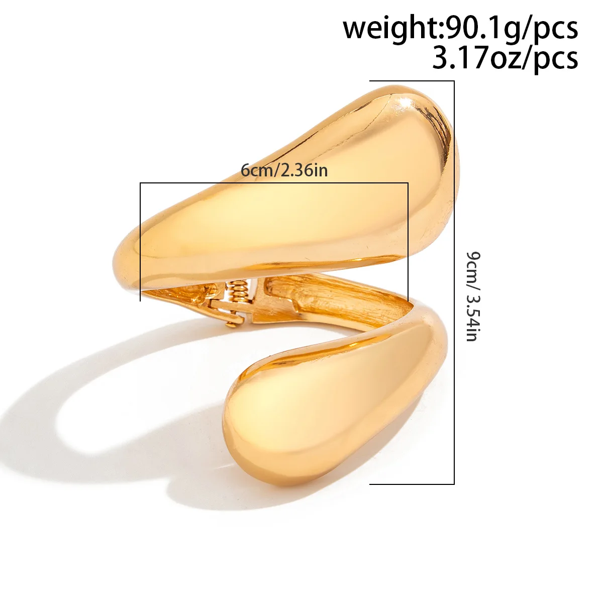 DIEZI Vintage Big Water Drop Heavy Metal Wide Cuff Bangles Bracelets Vintage Punk Geometric Metal Spring Bangle For Women Men
