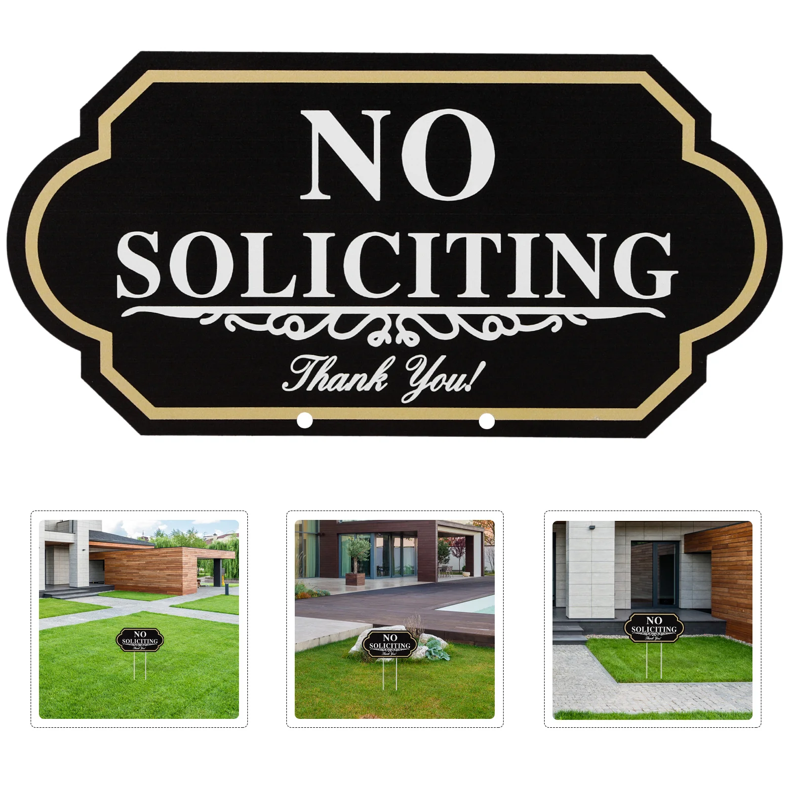 

No Soliciting Sign Aluminium Polite Outdoor Door Yard Front Door Window Office Privacy Warning Sign No Soliciting