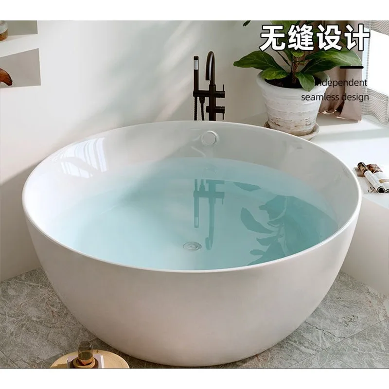 

Large Round Bathtub Family Villa Double Thermostatic Massage Cylinder Hotel Famous Bathtub Acrylic Bathtub